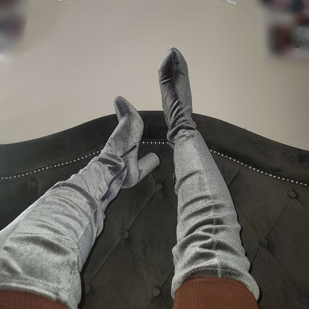 πSasha Grey Heeled Bootπ - Picture 2 of 4